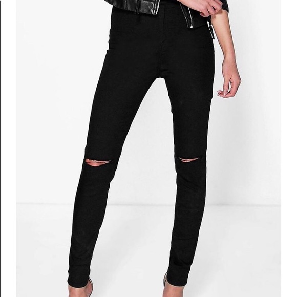 Boohoo Denim - BOOHOO tipped knee skinny tube jeans